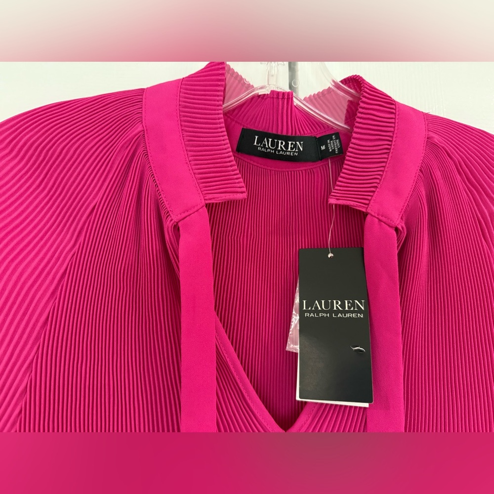 Lauren Ralph Lauren Pink Pleated Blouse - Picture 8 of 9